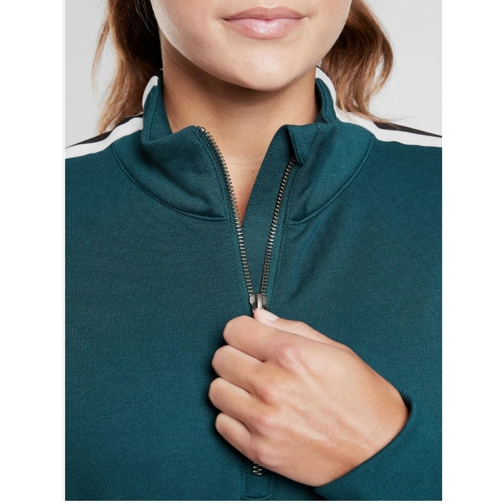 Athleta Crosstown Track Dress Womens M Oceanic Teal Athleisure Sporty Half Zip - Picture 4 of 14
